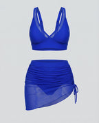 Mesh Sarong Bikini Set