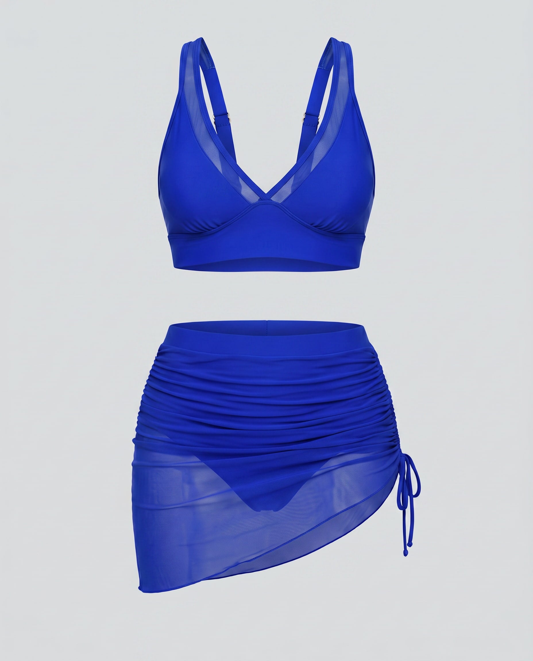 Mesh Sarong Bikini Set