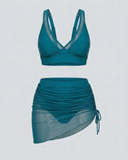 Mesh Sarong Bikini Set