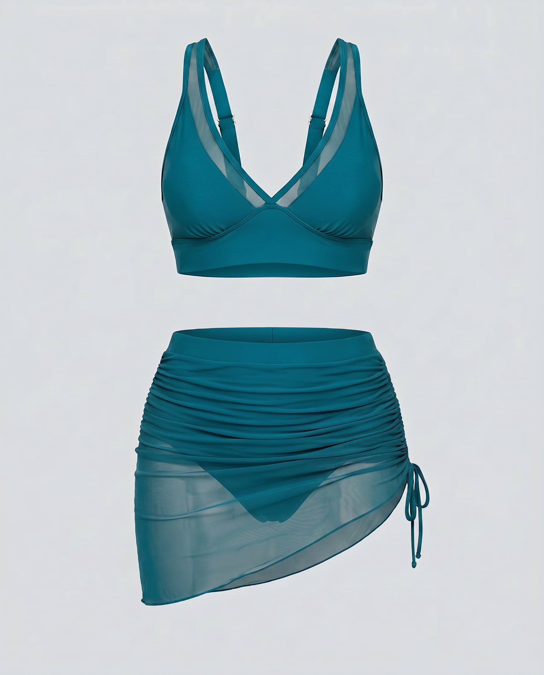 Mesh Sarong Bikini Set