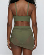 Mesh Sarong Bikini Set