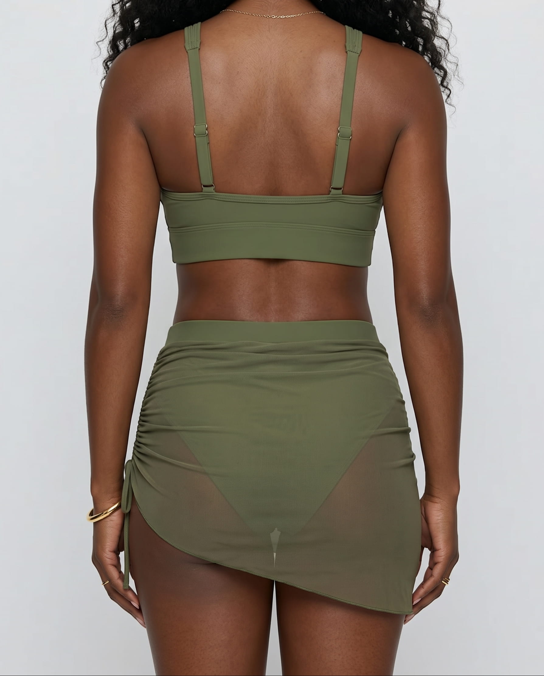 Mesh Sarong Bikini Set
