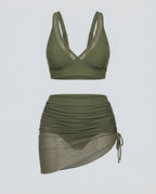 Mesh Sarong Bikini Set