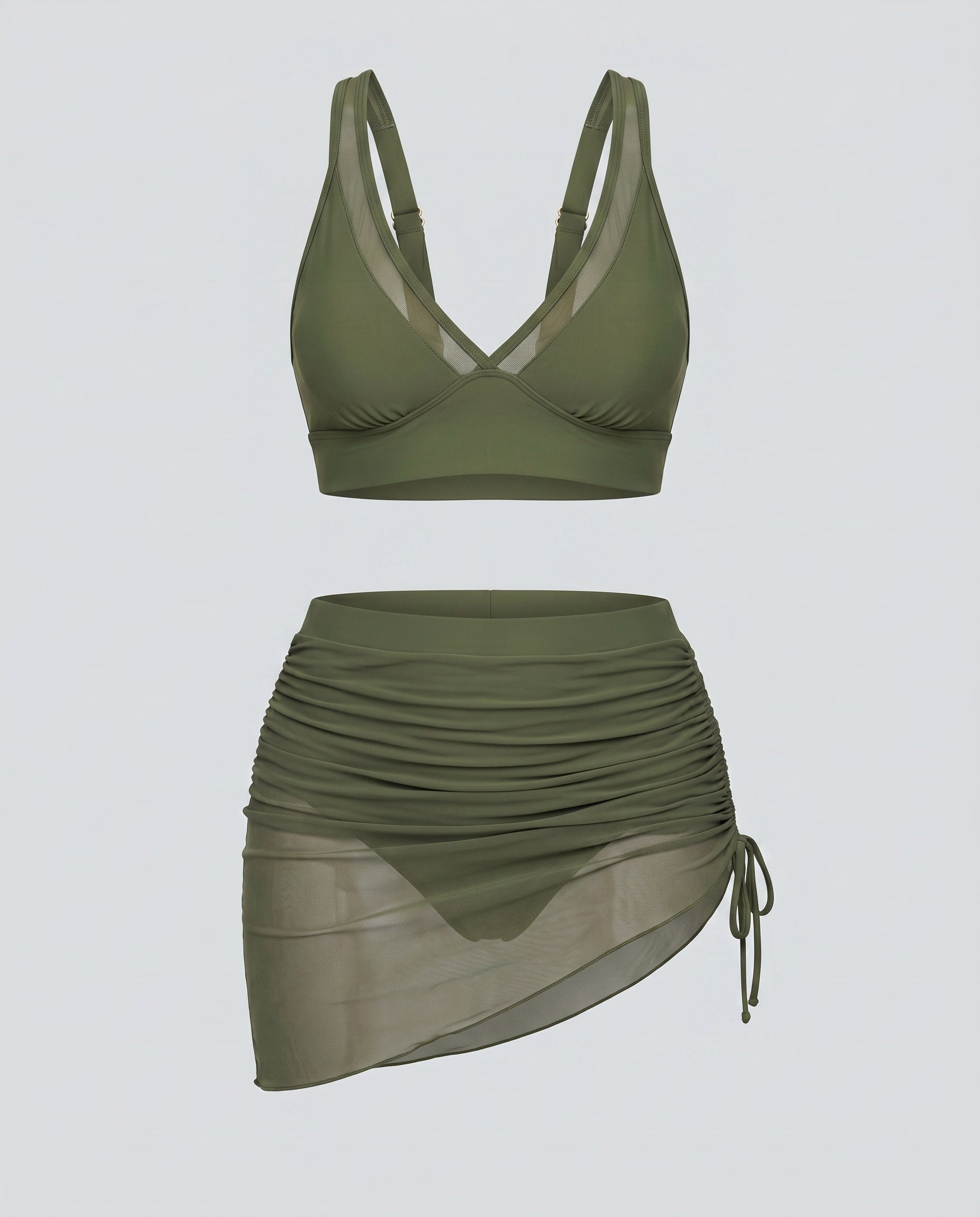 Mesh Sarong Bikini Set
