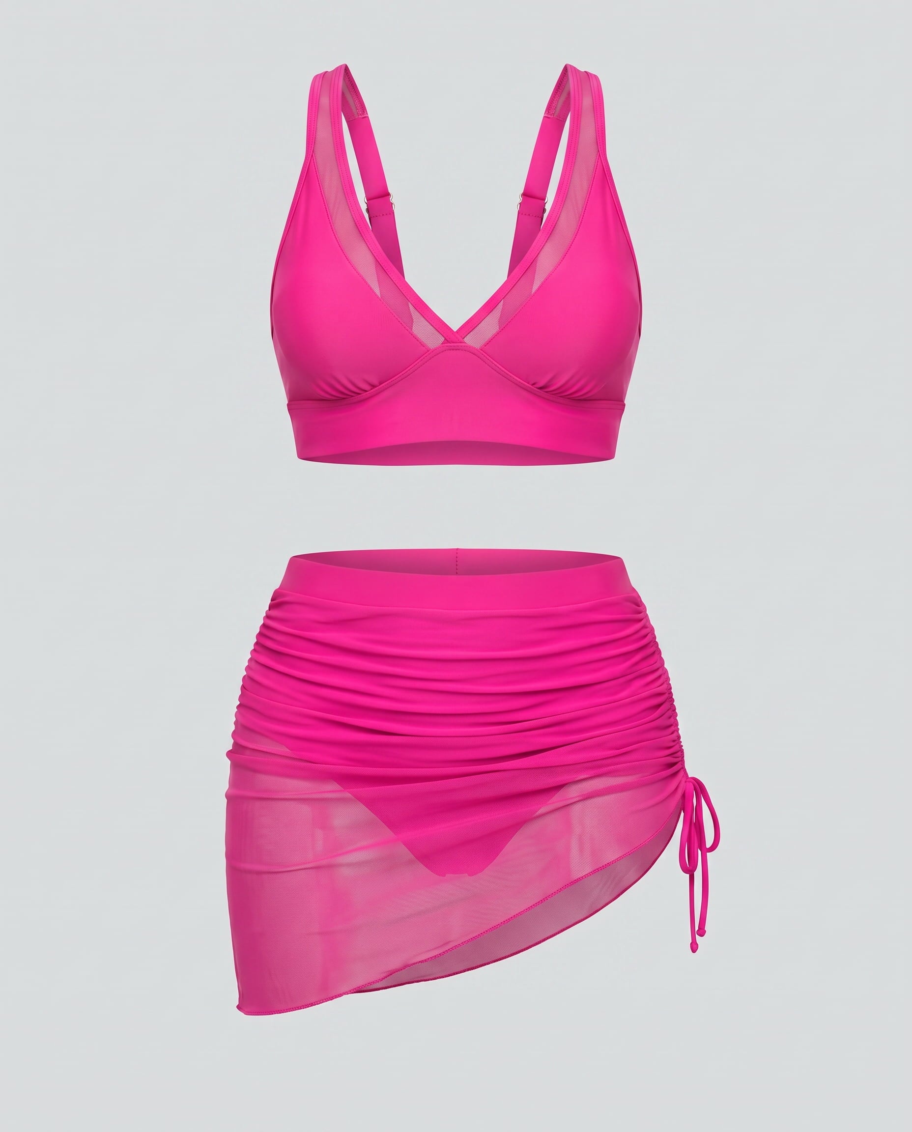 Mesh Sarong Bikini Set