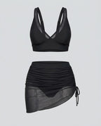 Mesh Sarong Bikini Set