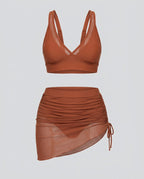 Mesh Sarong Bikini Set