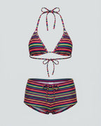 Retro Striped Bikini Set
