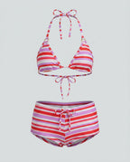 Retro Striped Bikini Set