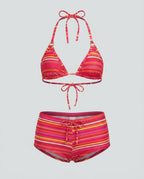Retro Striped Bikini Set
